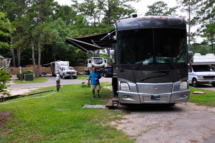 Lee Duquette and the RV of the two RV Gypsies